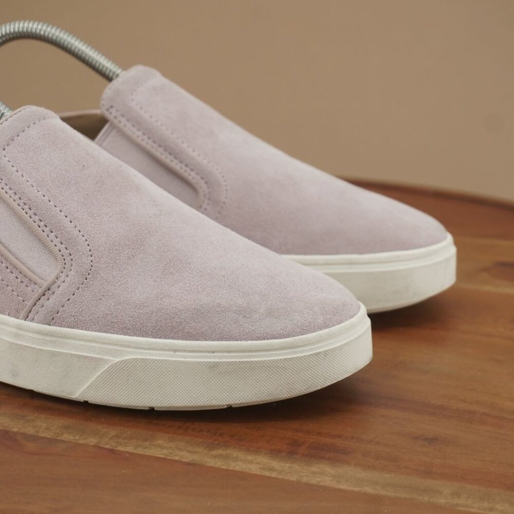 Vionic Slip-On Suede Sneakers in Light Lavender - Picture 2 of 15